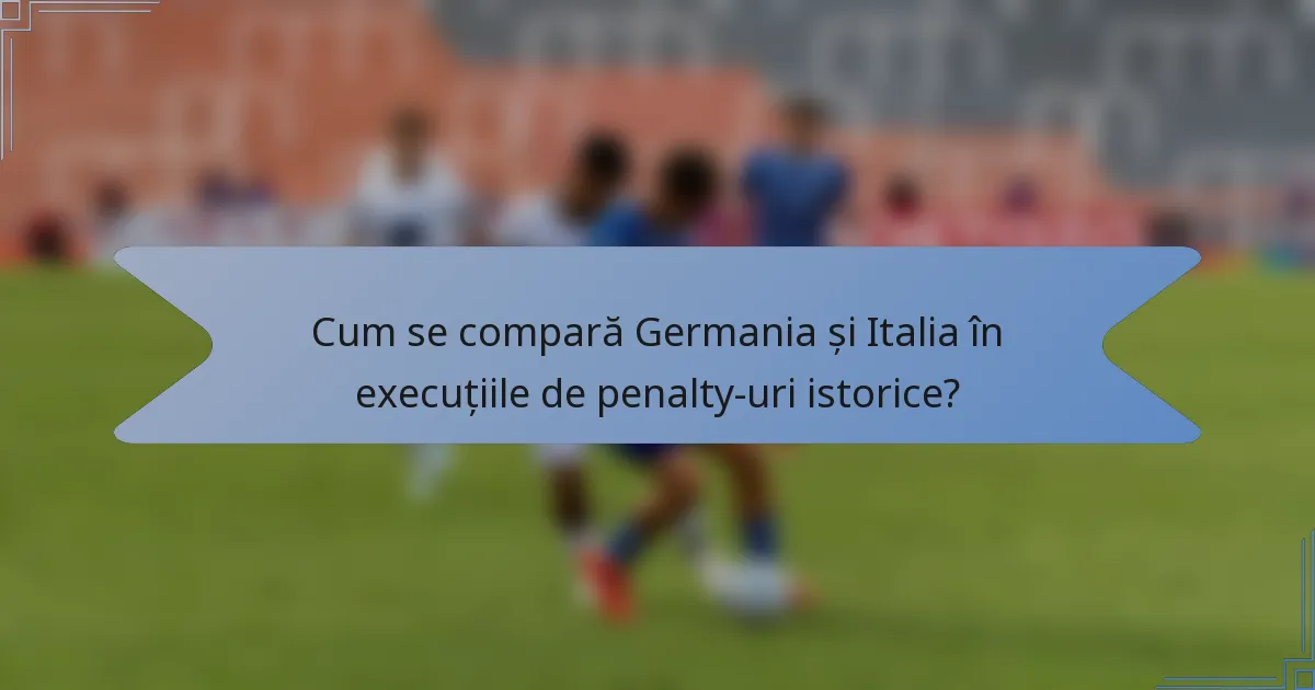 Cum se compară Germania și Italia în execuțiile de penalty-uri istorice?